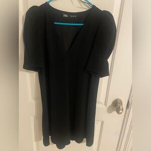 Zara Black Dress V Neck Small